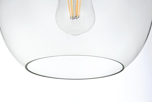 Elegant Lighting Baxter 10 inch Pendant Clear Shade in Satin Gold in Satin Gold and Clear Finish Model: LD2212SG