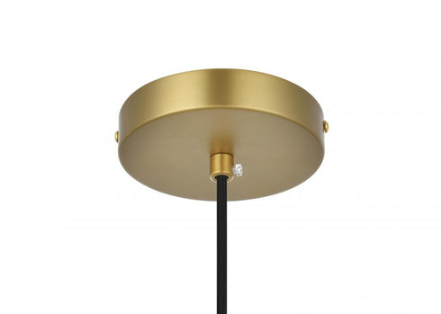 Elegant Lighting Baxter 10 inch Pendant Clear Shade in Satin Gold in Satin Gold and Clear Finish Model: LD2212SG