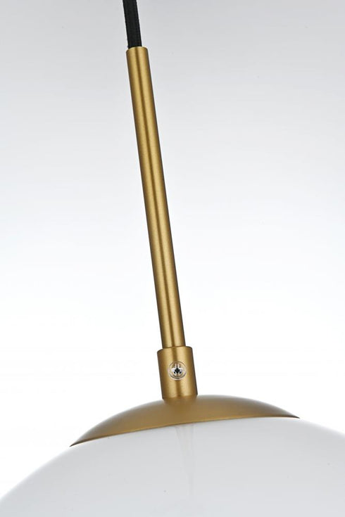 Elegant Lighting Baxter 10 inch Pendant Frosted White Shade in Satin Gold in Satin Gold and Frosted White Finish Model: LD2213SG