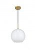 Elegant Lighting Baxter 12 inch Pendant Frosted White Shade in Satin Gold in Satin Gold and Frosted White Finish Model: LD2225SG