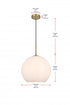 Elegant Lighting Baxter 14 inch Pendant Frosted White Shade in Satin Gold in Satin Gold and Frosted White Finish Model: LD2217SG