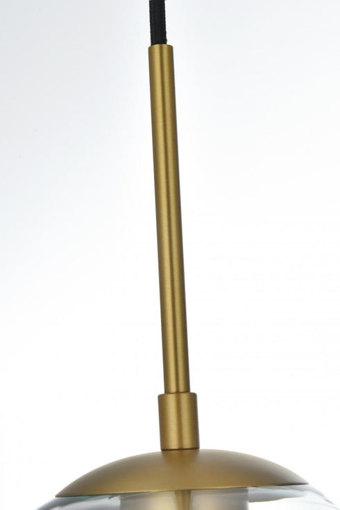 Elegant Lighting Baxter 18 inch Flush Mount Clear Shade in Satin Gold in Satin Gold and Clear Finish Model: LD2208SG