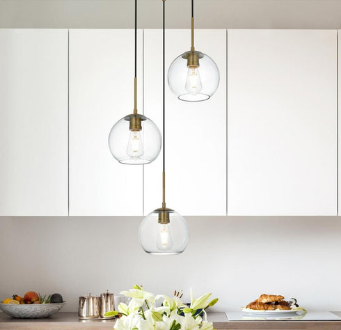 Elegant Lighting Baxter 18 inch Flush Mount Clear Shade in Satin Gold in Satin Gold and Clear Finish Model: LD2208SG