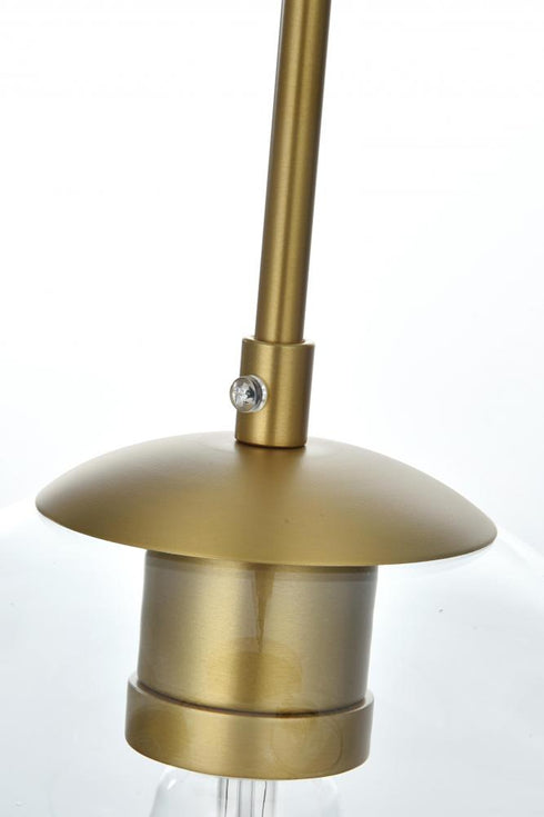 Elegant Lighting Baxter 18 inch Flush Mount Clear Shade in Satin Gold in Satin Gold and Clear Finish Model: LD2208SG