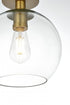 Elegant Lighting Baxter 18 inch Flush Mount Clear Shade in Satin Gold in Satin Gold and Clear Finish Model: LD2210SG