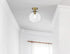 Elegant Lighting Baxter 18 inch Flush Mount Clear Shade in Satin Gold in Satin Gold and Clear Finish Model: LD2210SG