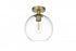 Elegant Lighting Baxter 18 inch Flush Mount Clear Shade in Satin Gold in Satin Gold and Clear Finish Model: LD2210SG
