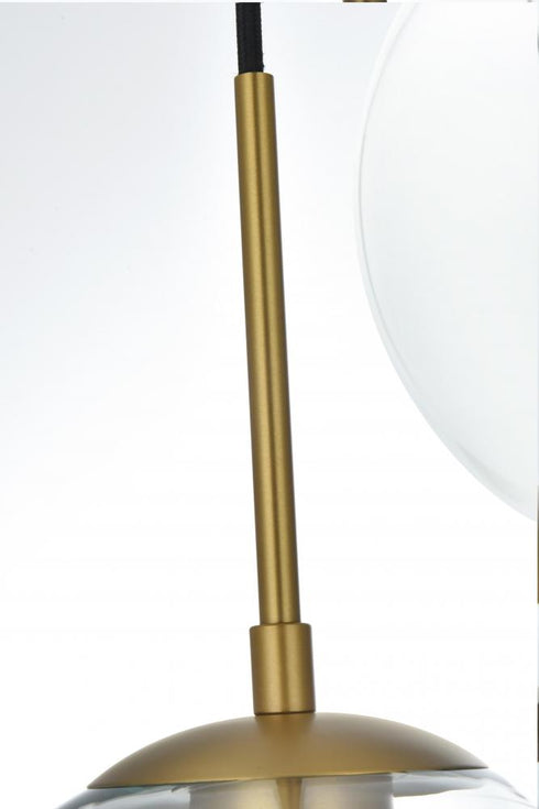 Elegant Lighting Baxter 18 inch Pendant Clear Shade in Satin Gold in Satin Gold and Clear Finish Model: LD2226SG