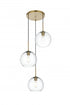 Elegant Lighting Baxter 20 inch Pendant Clear Shade in Satin Gold in Satin Gold and Clear Finish Model: LD2214SG