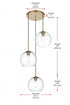 Elegant Lighting Baxter 20 inch Pendant Clear Shade in Satin Gold in Satin Gold and Clear Finish Model: LD2214SG