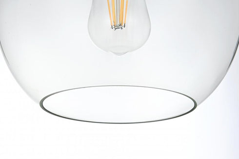 Elegant Lighting Baxter 20 inch Pendant Clear Shade in Satin Gold in Satin Gold and Clear Finish Model: LD2214SG