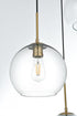 Elegant Lighting Baxter 21 inch Pendant Clear Shade in Satin Gold in Satin Gold and Clear Finish Model: LD2218SG