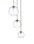 Elegant Lighting Baxter 21 inch Pendant Clear Shade in Satin Gold in Satin Gold and Clear Finish Model: LD2218SG