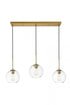 Elegant Lighting Baxter 3 Lights Black Pendant With Clear Glass in Black and Clear Finish Model: LD2236BK