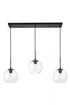 Elegant Lighting Baxter 3 Lights Black Pendant With Clear Glass in Black and Clear Finish Model: LD2236BK