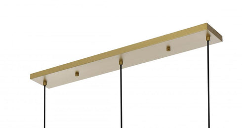 Elegant Lighting Baxter 36 inch Pendant Clear Shade in Satin Gold in Satin Gold and Clear Finish Model: LD2236SG