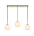 Elegant Lighting Baxter 36 inch Pendant Frosted White Shade in Satin Gold in Satin Gold and Frosted White Finish Model: LD2237SG