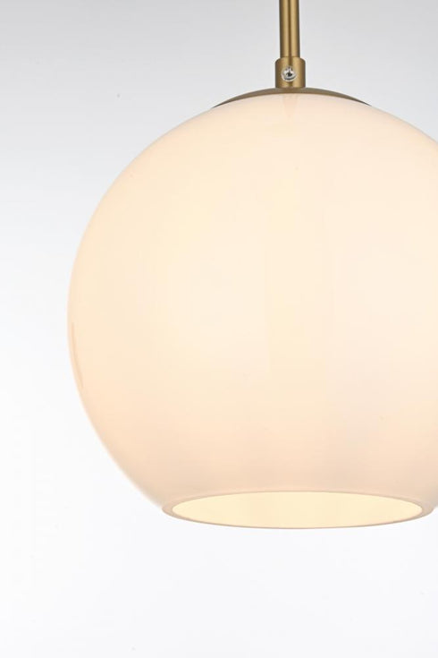 Elegant Lighting Baxter 36 inch Pendant Frosted White Shade in Satin Gold in Satin Gold and Frosted White Finish Model: LD2237SG