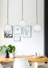 Elegant Lighting Baxter 36 inch Pendant Frosted White Shade in Satin Gold in Satin Gold and Frosted White Finish Model: LD2237SG