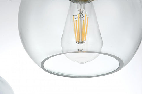 Elegant Lighting Baxter 41.5 inch Pendant Clear Shade in Satin Gold in Satin Gold and Clear Finish Model: LD2228SG