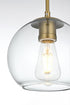 Elegant Lighting Baxter 41.5 inch Pendant Clear Shade in Satin Gold in Satin Gold and Clear Finish Model: LD2228SG
