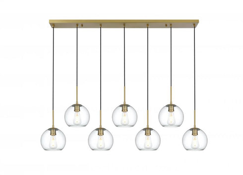 Elegant Lighting Baxter 54 inch Pendant Clear Shade in Satin Gold in Satin Gold and Clear Finish Model: LD2230SG