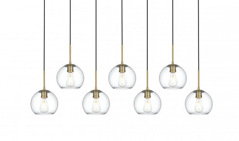 Elegant Lighting Baxter 54 inch Pendant Clear Shade in Satin Gold in Satin Gold and Clear Finish Model: LD2230SG