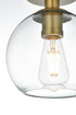 Elegant Lighting Baxter 8 inch Flush Mount Clear Shade in Satin Gold in Satin Gold and Clear Finish Model: LD2204SG