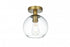 Elegant Lighting Baxter 8 inch Flush Mount Clear Shade in Satin Gold in Satin Gold and Clear Finish Model: LD2204SG