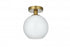Elegant Lighting Baxter 8 inch Flush Mount Frosted White Shade in Satin Gold in Satin Gold and Frosted White Finish Model: LD2205SG
