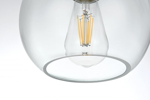 Elegant Lighting Baxter 8 inch Pendant Clear Shade in Satin Gold in Satin Gold and Clear Finish Model: LD2206SG
