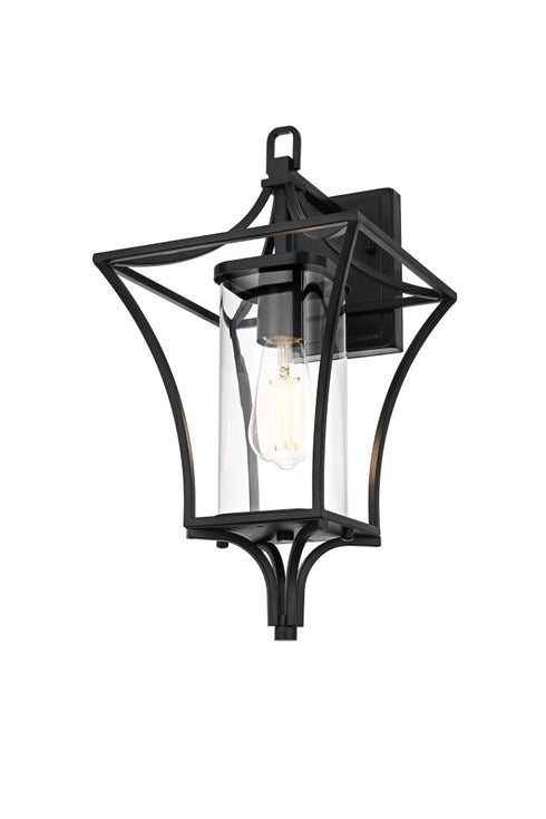 Elegant Lighting Belgrade 1 Light Wall sconce W9.5 Inch E10.5 Inch H18.5 Inch L1 in Black (1Box) Model: OD311W19BK