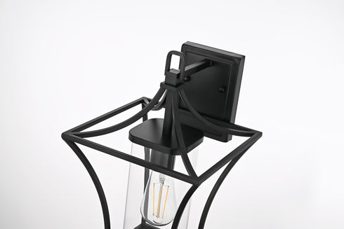Elegant Lighting Belgrade 1 Light Wall sconce W9.5 Inch E10.5 Inch H18.5 Inch L1 in Black (1Box) Model: OD311W19BK