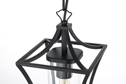 Elegant Lighting Belgrade 7 inch Outdoor Pendant in Black Model: OD311H15BK