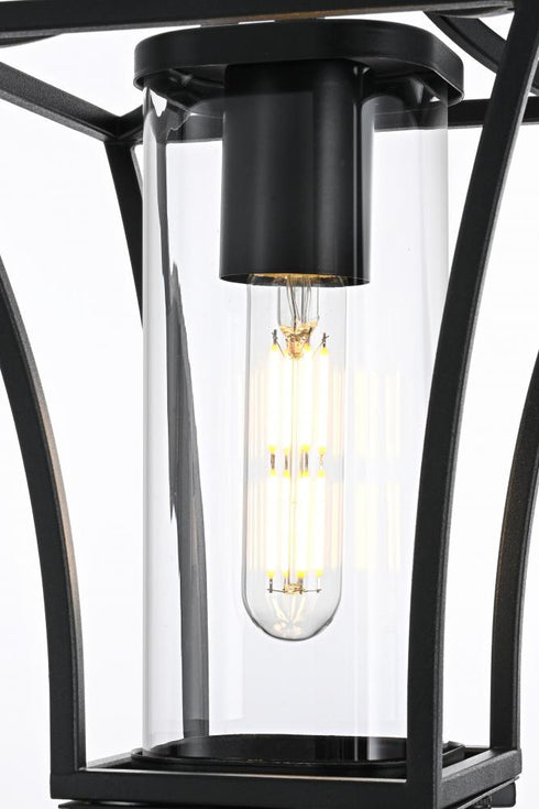 Elegant Lighting Belgrade 7 inch Outdoor Pendant in Black Model: OD311H15BK