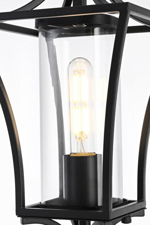 Elegant Lighting Belgrade 7 inch Outdoor Pendant in Black Model: OD311P19BK
