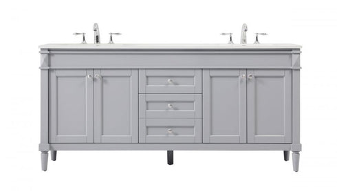 Elegant Lighting Bennett 72 Inch Double Bathroom Vanity in Black Model: VF31872DBK