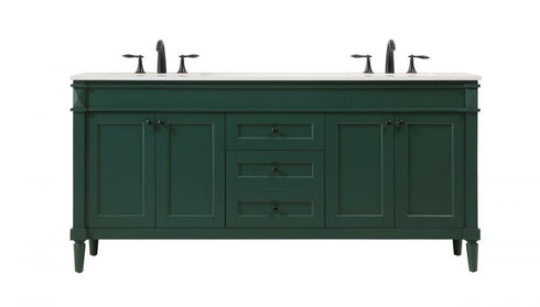 Elegant Lighting Bennett 72 Inch Double Bathroom Vanity in Black Model: VF31872DBK