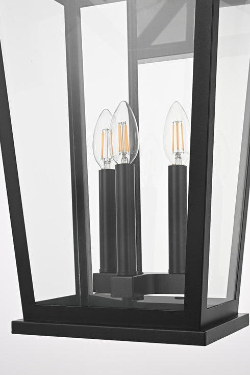 Elegant Lighting Berks 3 Light Wall sconce W12.5 Inch E11 Inch H22 Inch L3 in Black (1Box) Model: OD333W22BK