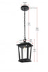 Elegant Lighting Berks 7 inch Outdoor Pendant in Black Model: OD333H12BK