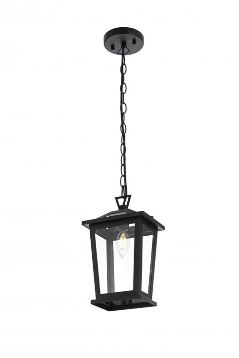 Elegant Lighting Berks 7 inch Outdoor Pendant in Black Model: OD333H12BK