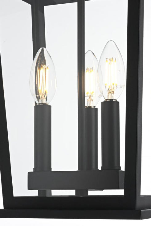 Elegant Lighting Berks 7 inch Outdoor Pendant in Black Model: OD333H16BK