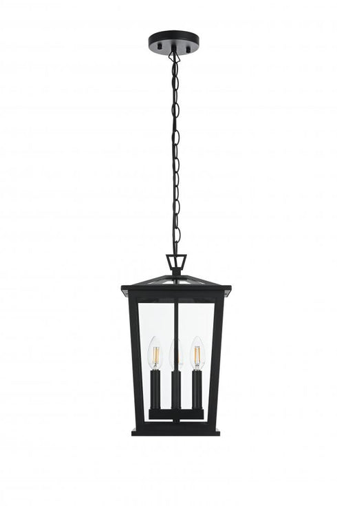 Elegant Lighting Berks 7 inch Outdoor Pendant in Black Model: OD333H16BK