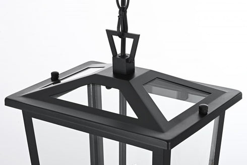 Elegant Lighting Berks 7 inch Outdoor Pendant in Black Model: OD333H16BK