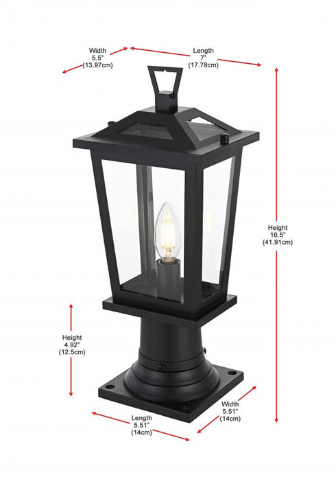 Elegant Lighting Berks 7 inch Outdoor Pendant in Black Model: OD333P17BK