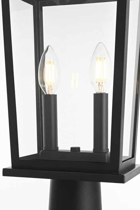 Elegant Lighting Berks 7 inch Outdoor Pendant in Black Model: OD333P20BK