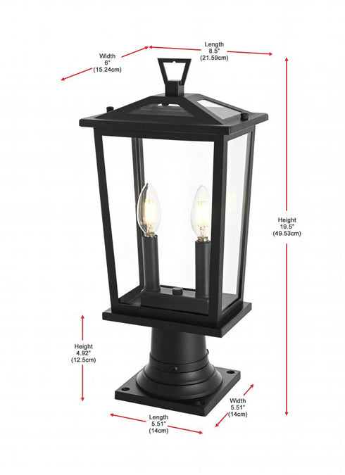 Elegant Lighting Berks 7 inch Outdoor Pendant in Black Model: OD333P20BK