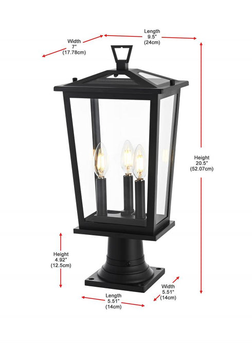 Elegant Lighting Berks 7 inch Outdoor Pendant in Black Model: OD333P21BK