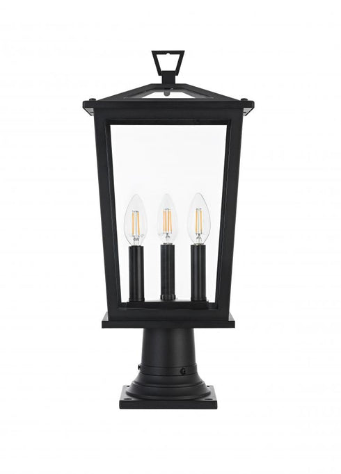 Elegant Lighting Berks 7 inch Outdoor Pendant in Black Model: OD333P21BK
