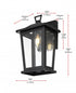 Elegant Lighting Berks 7 inch Outdoor Pendant in Black Model: OD333W12BK